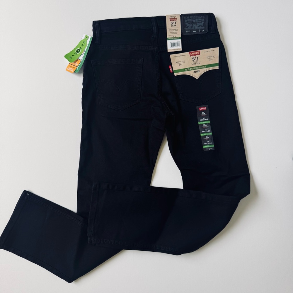 Levi's Boy's Black 511 Slim Jeans Size 14  27 x 29 NWT - Picture 3 of 12